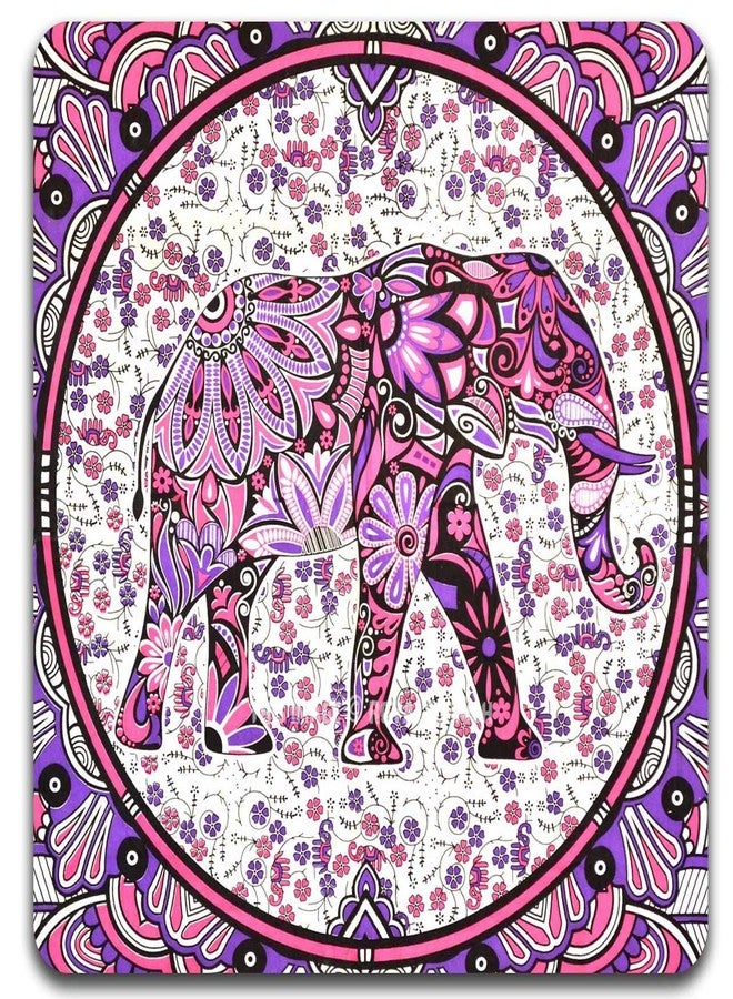 QJ CMJ Hand Drawn Elephant Square Coaster Set - Made of Recycled Rubber - Set of 4 - Image 5